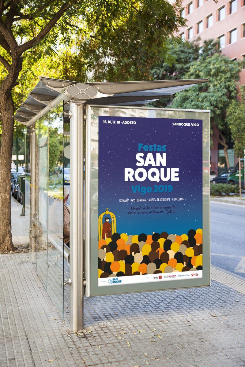 Diseño de cartel fiestas San Roque Vigo