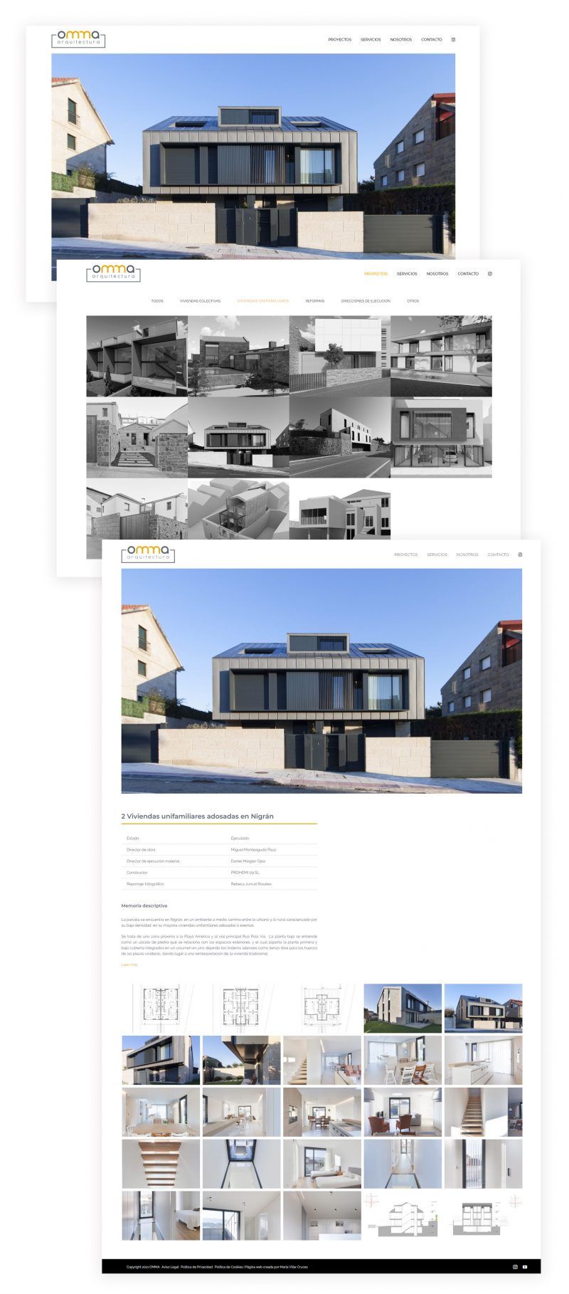 Diseño de página web omma arquitectura Pontevedra